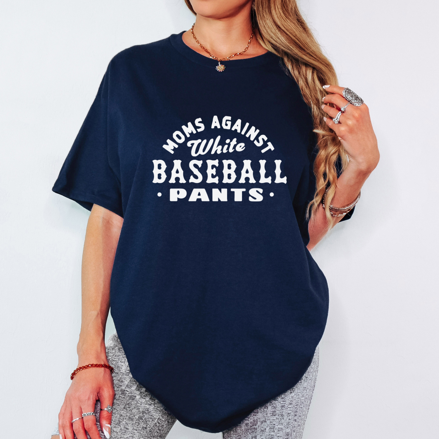 Moms Against White Baseball Pants T-Shirt
