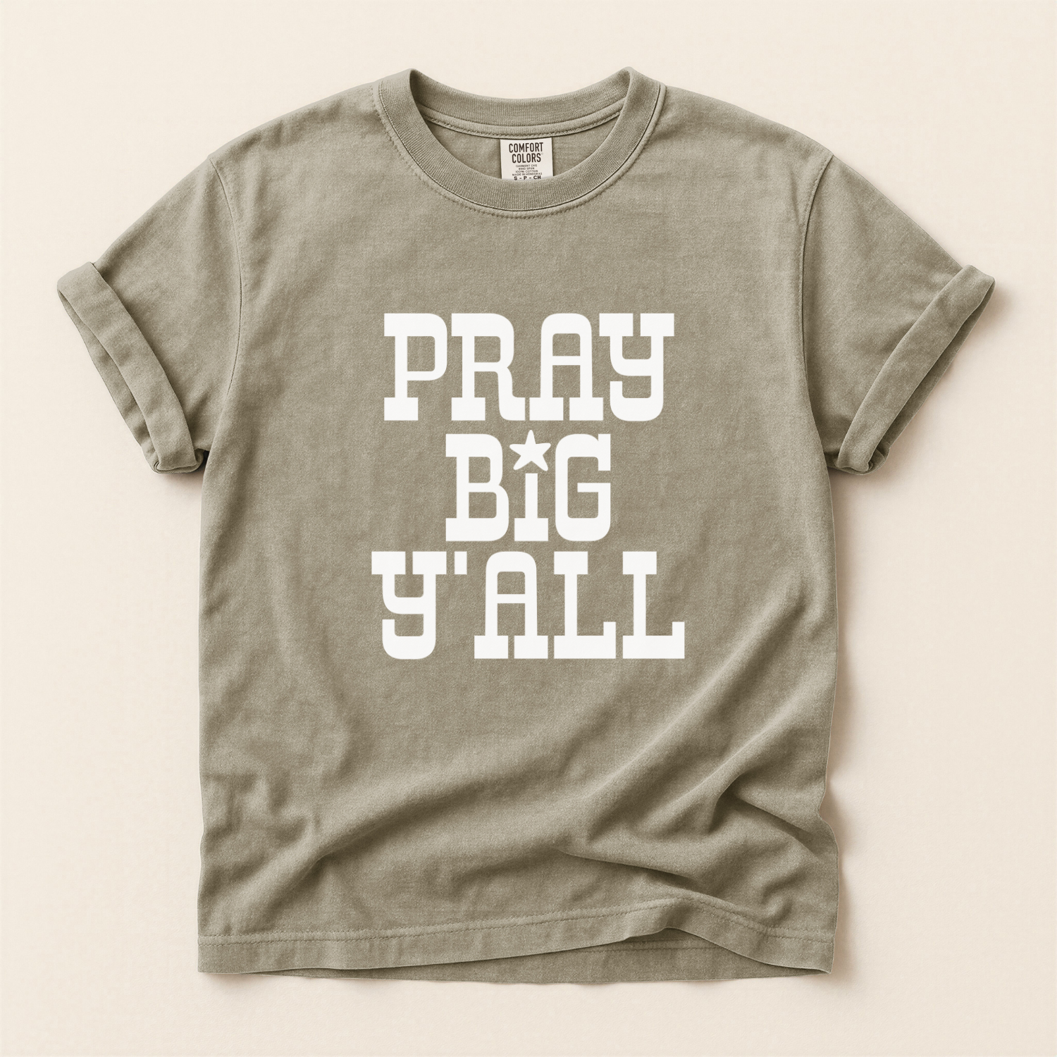 Pray Big Y'all Faith Comfort Colors Vintage Tee