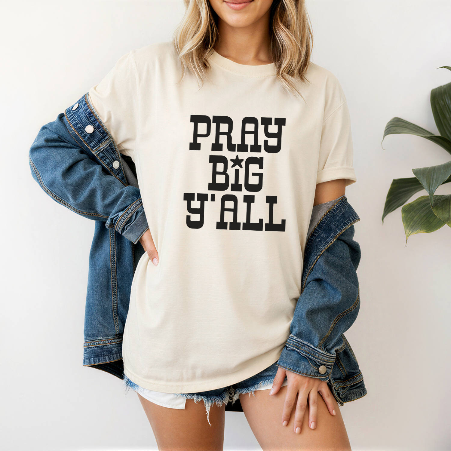 Pray Big Y'all Faith Comfort Colors Vintage Tee