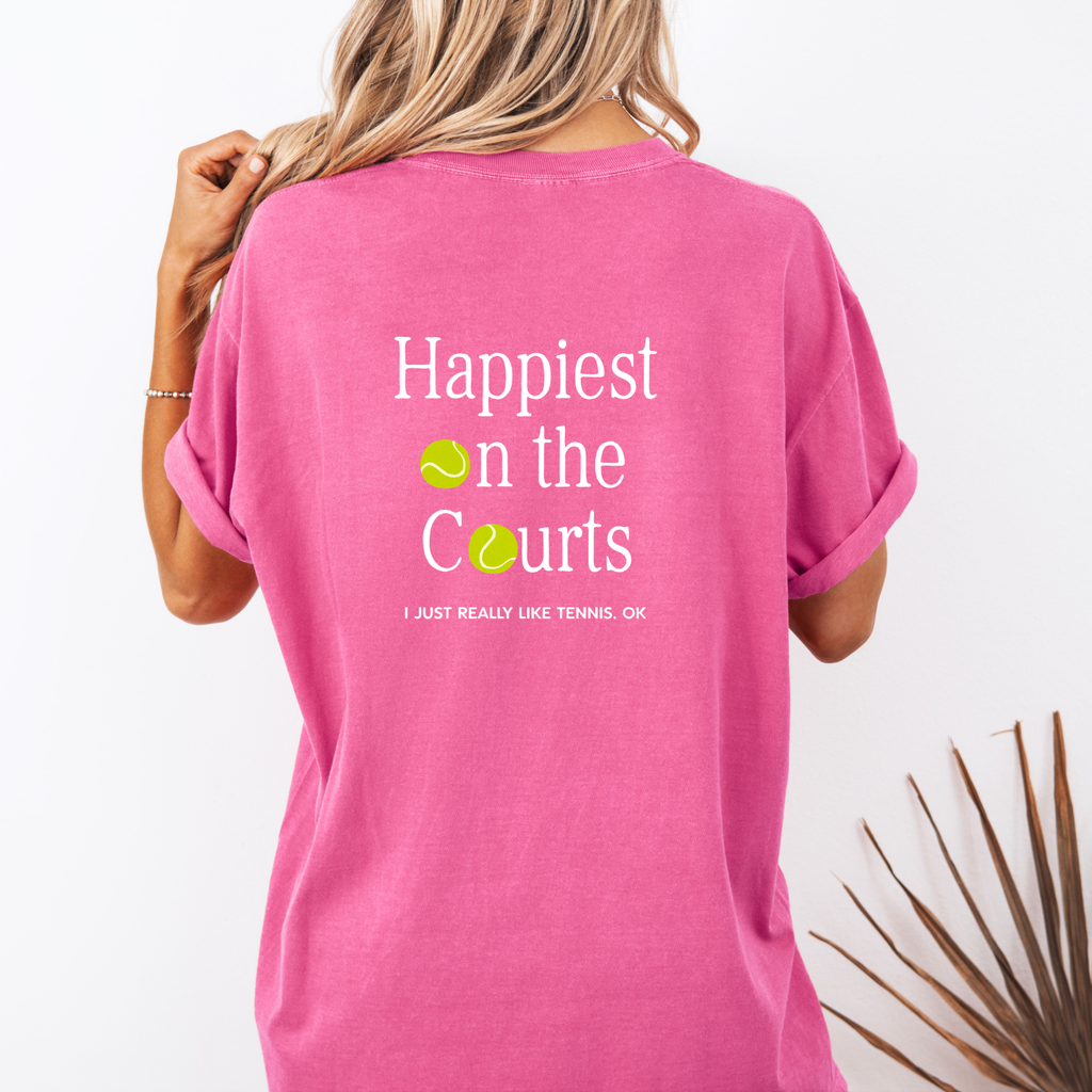 Happiest on the Courts Tennis Lover Tee