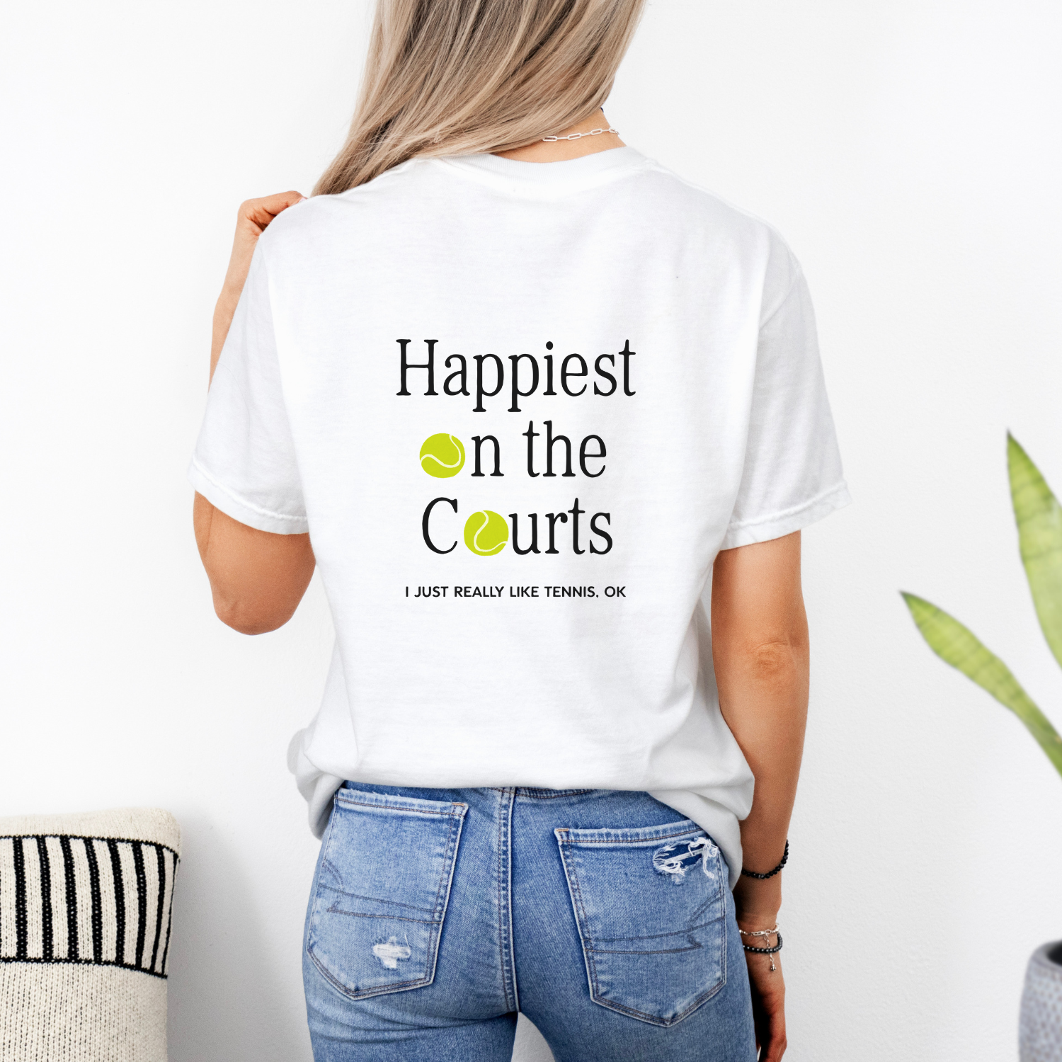Happiest on the Courts Tennis Lover Tee