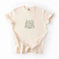 Ivory comfort colors shirt with a horseshoe and text that reads "how lucky are we"