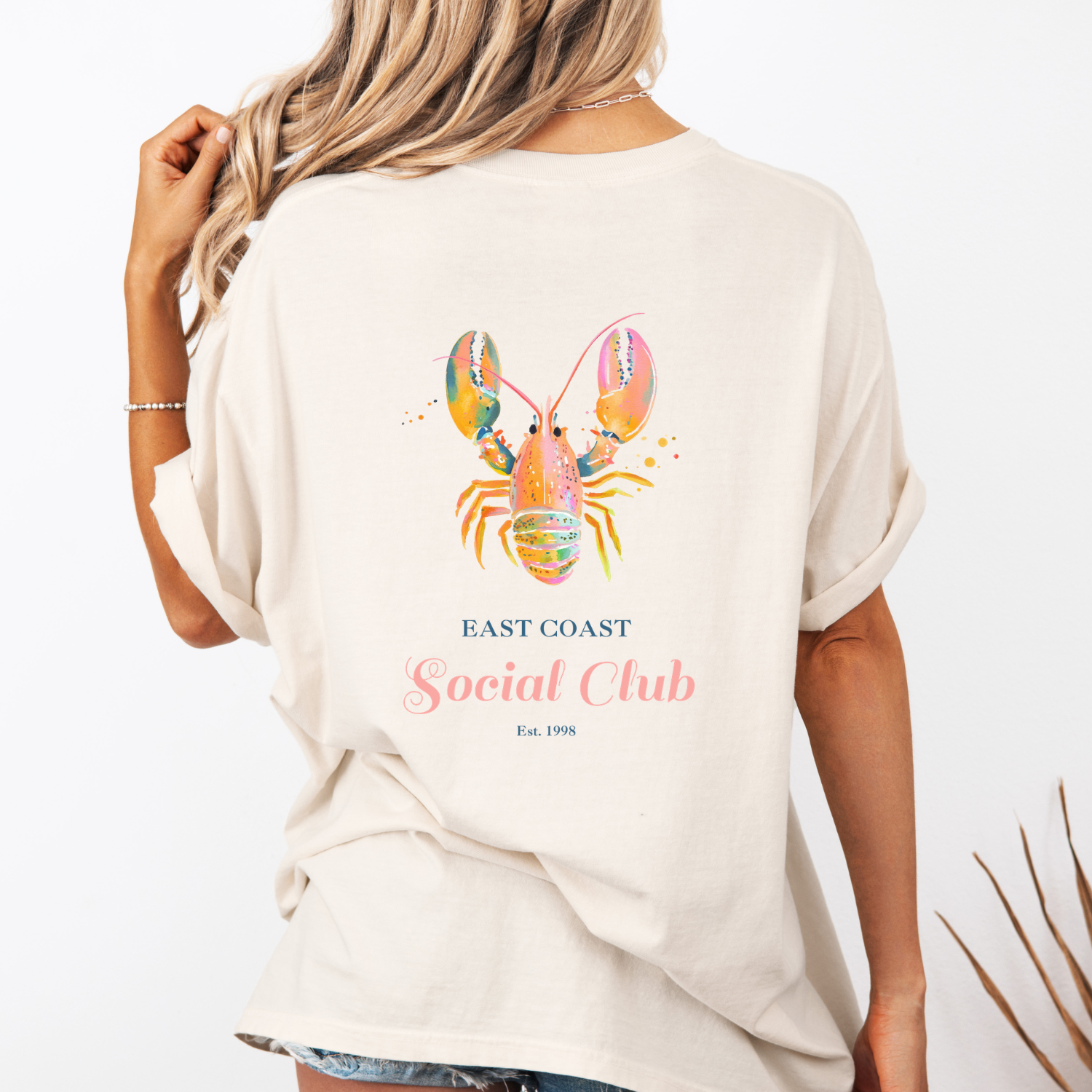 East Coast Social Club Watercolor Lobster Tee