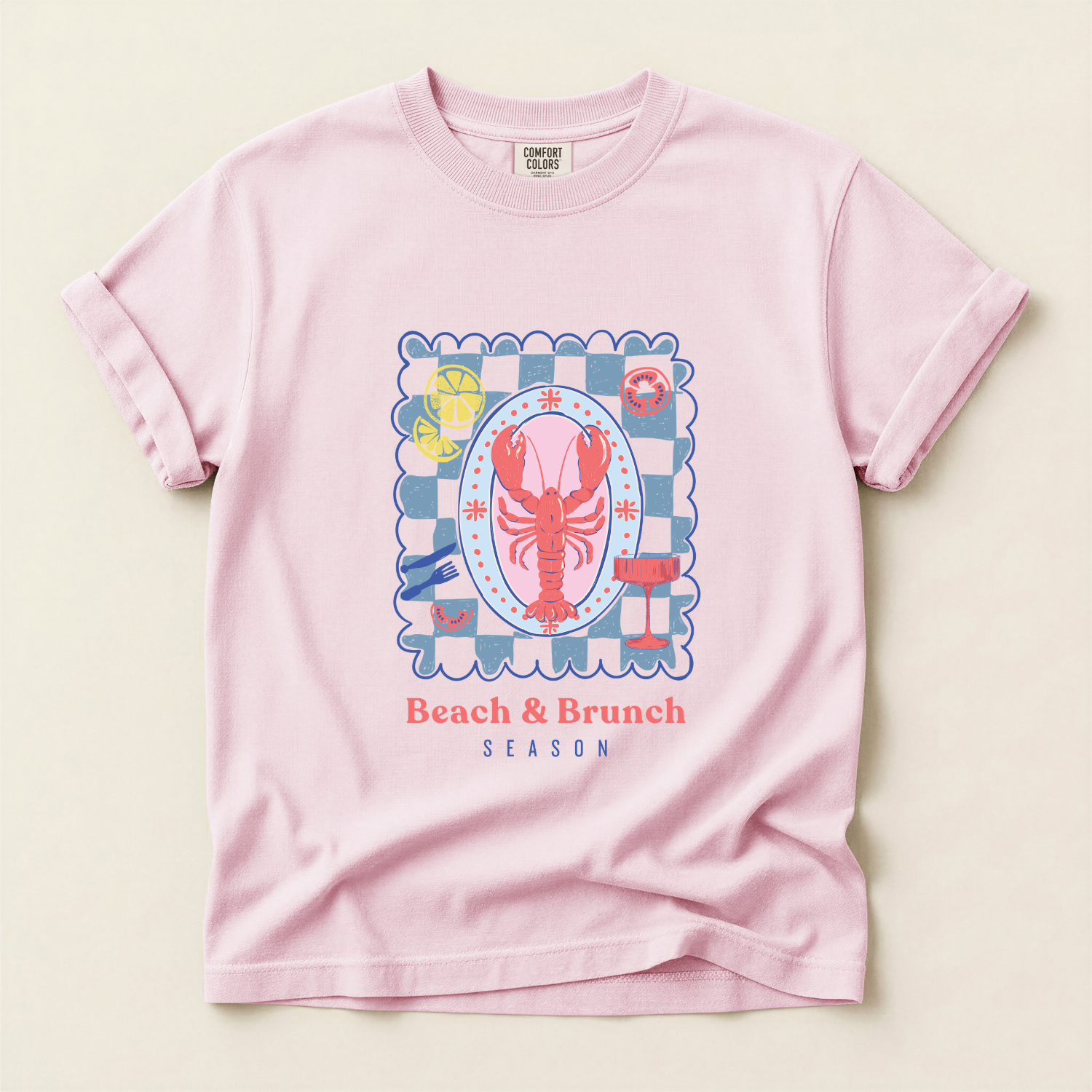 Beach and Brunch Season Coastal Comfort Colors T-Shirt